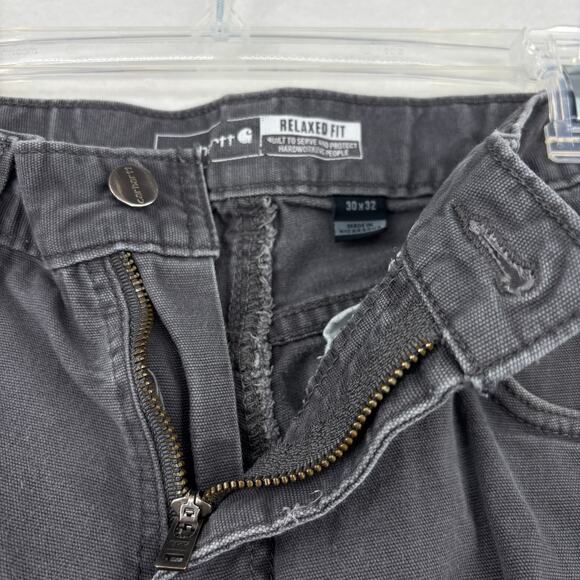 Carhartt Jeans Mens Size 30 Gray Rugged Flex Canvas 5 Pocket Work Pant Relaxed - Picture 2 of 13